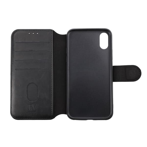 iPhone X/XS Plånboksfodral Extra Kortfack och Stativ RV - Svart