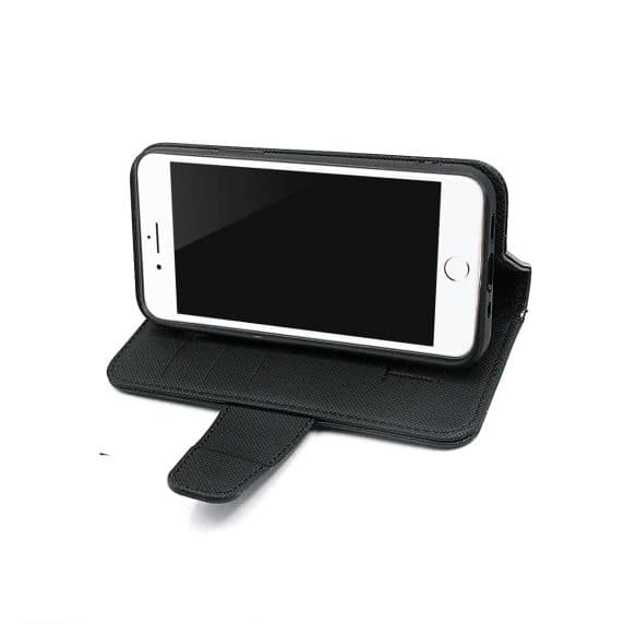 RV Plånboksfodral - iPhone 7/8/SE 2020 - Extra Kortfack och Stativ - Svart