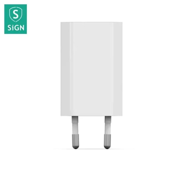 SiGN Väggladdare för iPhone, Android m.fl. 1A - Vit