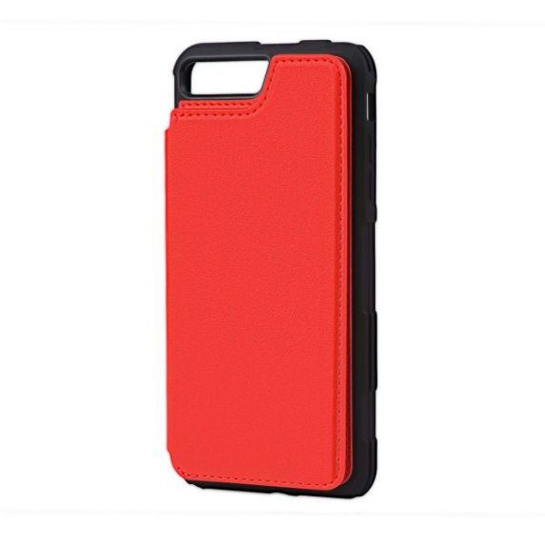 PU Leather Back Flip Kickstand Card Case Red For iPhone 7 Plus/8