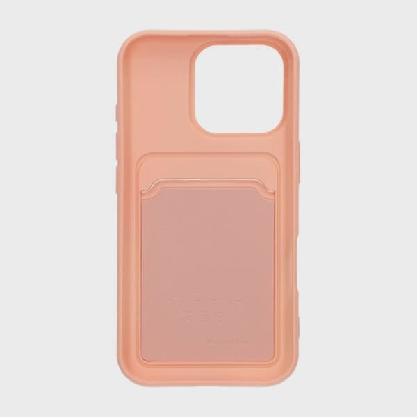 Mobilskal Silikon med Korthållare för iPhone 16 Pro - Rosa