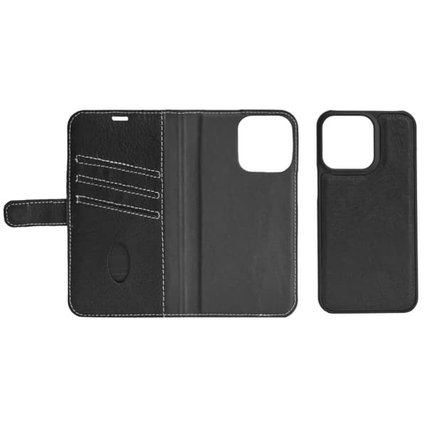 iPhone 13 Mini leather wallet, detachable, Black