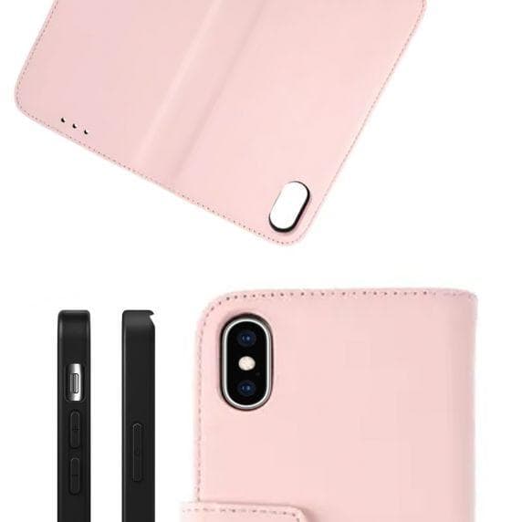 RV Plånboksfodral Genuint Läder - iPhone X/XS - Rosa
