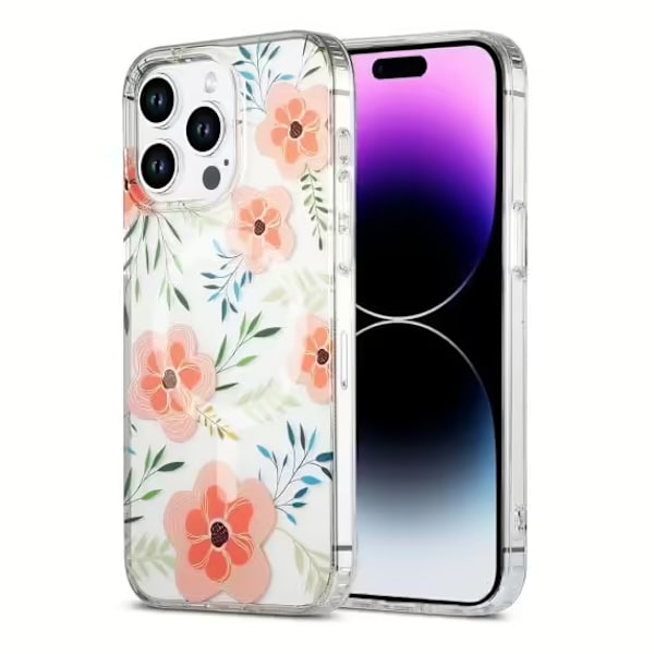 iPhone 15 Pro Max Mobilskal MagSafe - Blommor Rosa