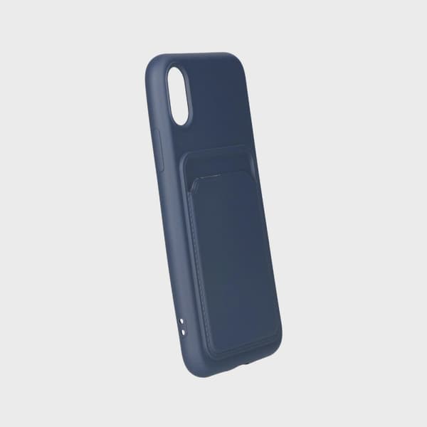 Mobilskal Silikon med Korthållare för iPhone X/XS - Blå
