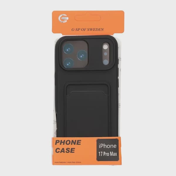 Silikonskal med Korthållare för iPhone 17 Pro Max - Svart