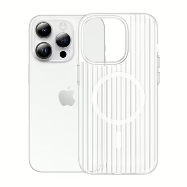 iPhone 15 Pro Max Mobilskal Korrugerad - Transparent