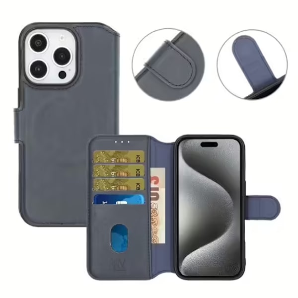 iPhone 16 Pro Max Plånboksfodral Rvelon - Blå