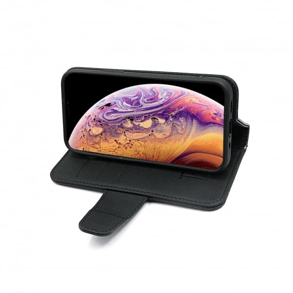 RV Plånboksfodral - iPhone 11 - Extra Kortfack och Stativ - Svart