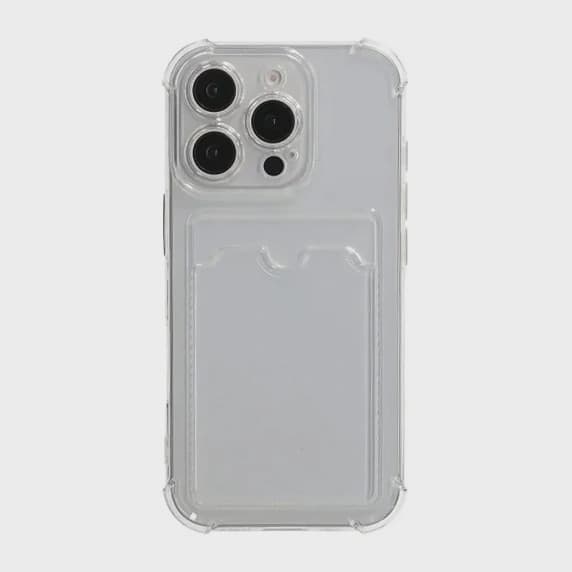Transparent Mobilskal med Korthållare för iPhone 16 Pro