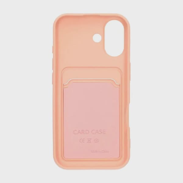 Mobilskal Silikon med Korthållare för iPhone 17 - Rosa