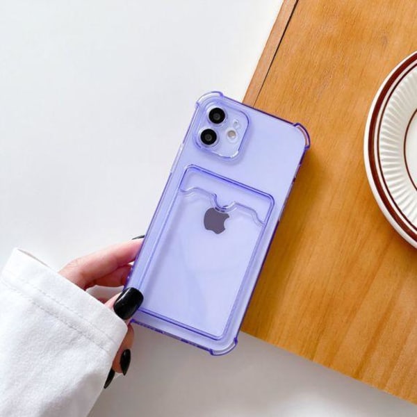 iPhone 11 TPU Shockproof Protective Wallet Case Purple