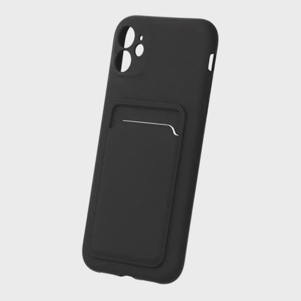 Mobilskal Silikon med Korthållare för iPhone 11 - Svart
