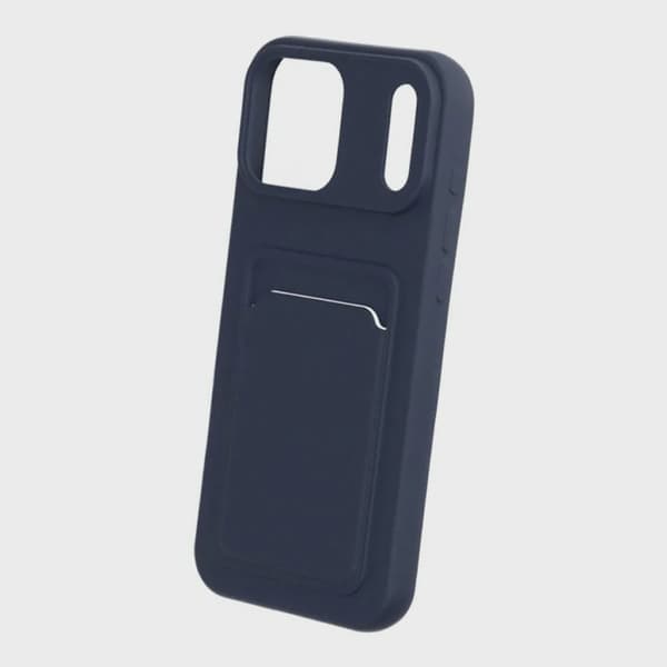 Mobilskal Silikon med Korthållare för iPhone 17 Pro Max - Blå