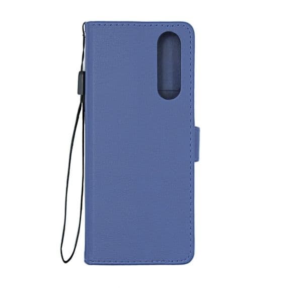 Flip Stand Leather Wallet Case For Sony Xperia 5 Blue