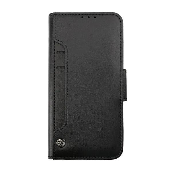 RV Flip Stand Leather Wallet Case For Samsung Galaxy S23 Ultra Black