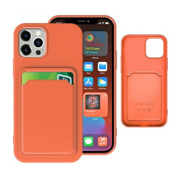 Silicone Case with Card Holder iPhone 14 Pro Orange