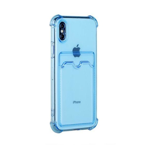 iPhone X/XS TPU Shockproof Protective Wallet Case Blue