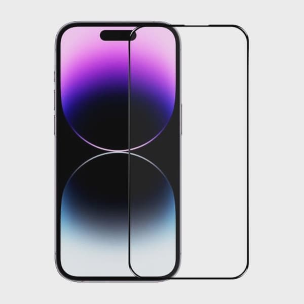 Skärmskydd Härdat Glas iPhone 14 Pro Max - Svart (miljö)
