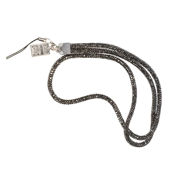 Mobilhalsband Snöre - Grå glitter