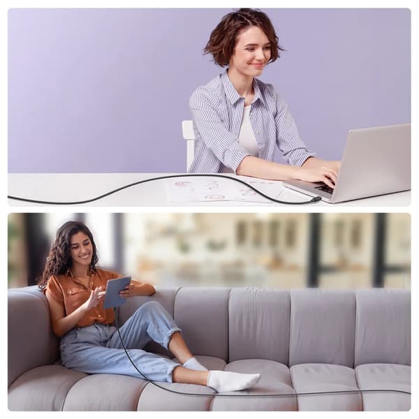 SiGN USB-C till USB-C Kabel 100W, 2m - Svart