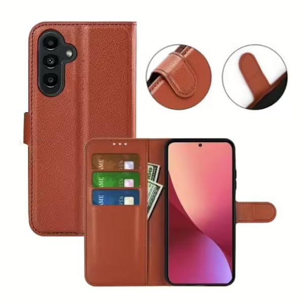 Samsung Galaxy A14 5G Plånboksfodral med Stativ - Brun