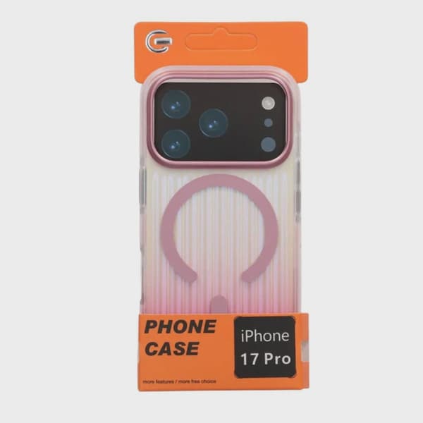 Korrugerat MagSafe-skal för iPhone 17 Pro - Gradient Rosa