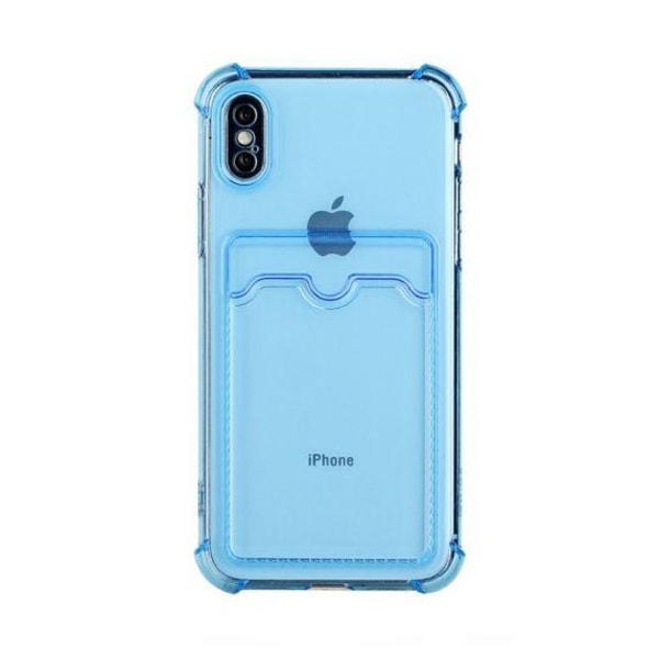 iPhone X/XS TPU Shockproof Protective Wallet Case Blue
