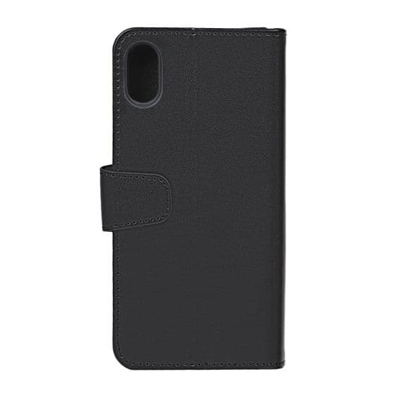 Flip Stand PU Leather Kickstand Card Case Black For iPhone X/XS