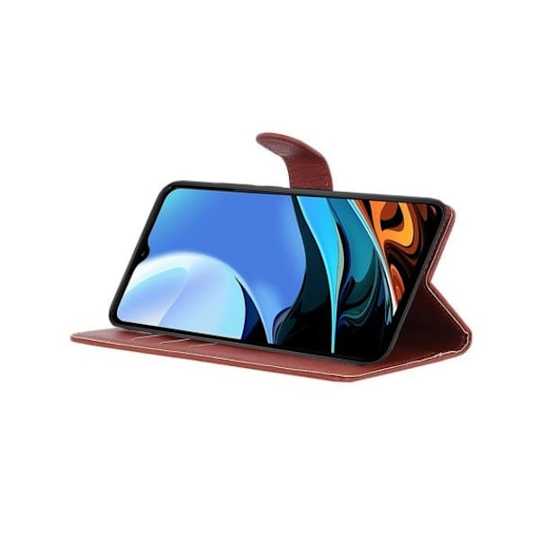 Flip Stand Leather Wallet Case For Xiaomi Redmi 9T/ Mi POCO M3 Brown