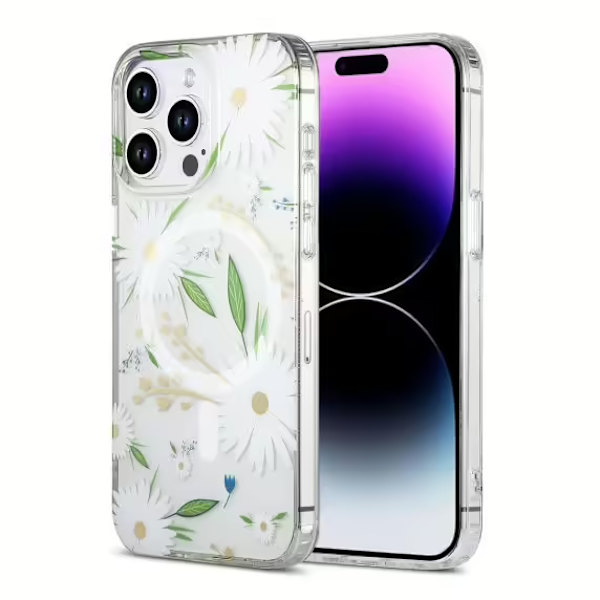 iPhone 15 Pro Max Mobilskal MagSafe - Blommor Vit