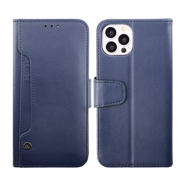 iPhone 14 Pro Plånboksfodral Extra Kortfack Rvelon - Blå
