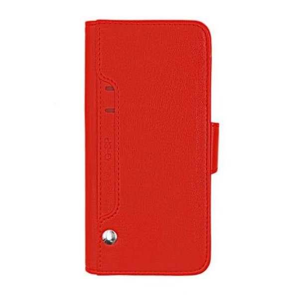 Flip Stand PU Leather Kickstand Card Case Red For iPhone 7 Plus/
