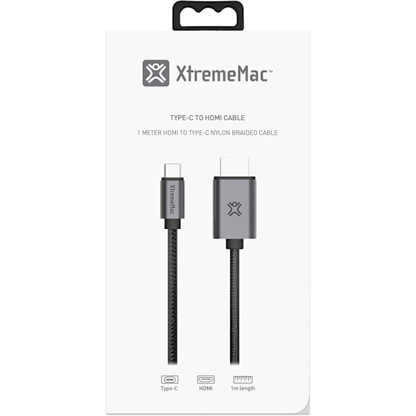 XtremeMac typ-C USB-C till HDMI-kabel - Svart 2M