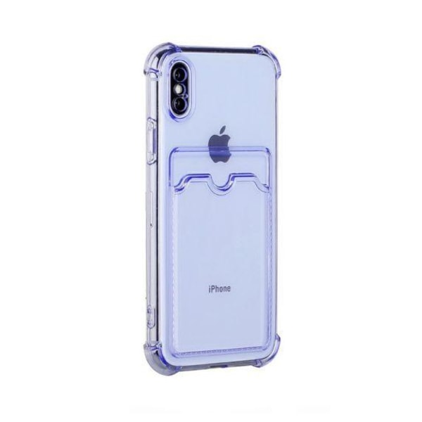 iPhone XS Max TPU Shockproof Protective Wallet Case Purple
