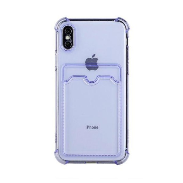iPhone XS Max TPU Shockproof Protective Wallet Case Purple