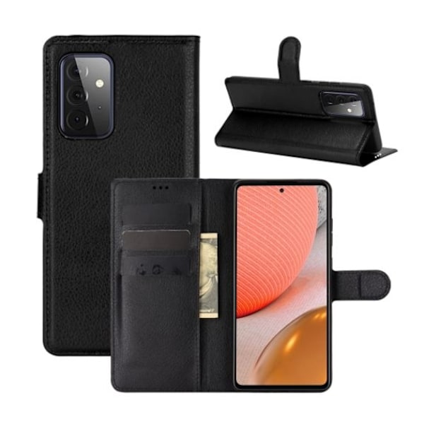 Flip Stand Läderfodral till Samsung Galaxy A52 5G Svart