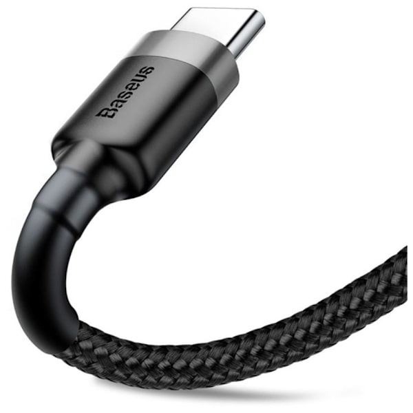 SiGN Cafule USB-C Kabel 2A, 2m - Röd/Svart