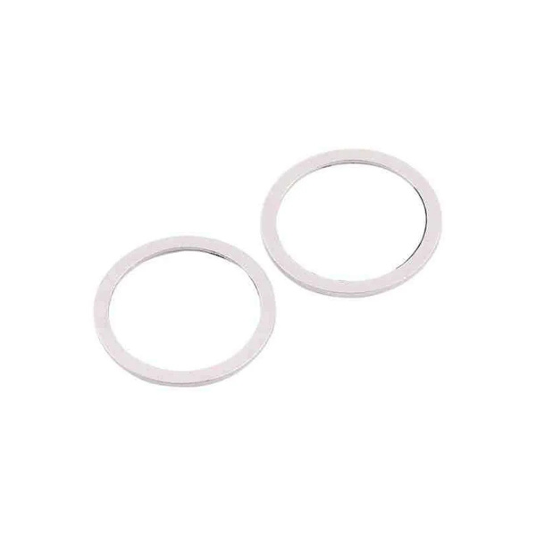 iPhone 12 Mini Linsskydd med Metallram - Vit (2-pack)