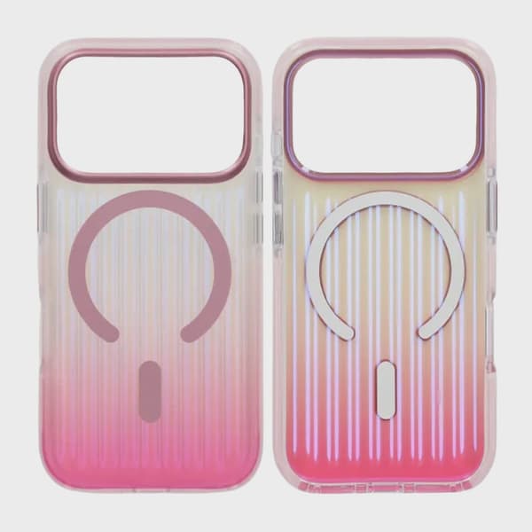 Korrugerat MagSafe-skal för iPhone 17 Pro - Gradient Rosa