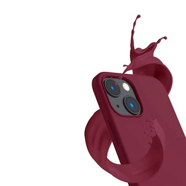 iPhone 15 Plus Mobilskal Silikon - Vinröd