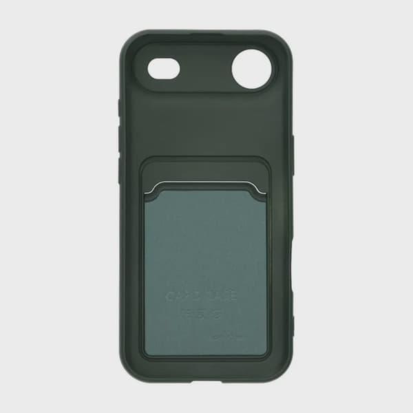 Mobilskal Silikon med Korthållare för iPhone Air - Militärgrön
