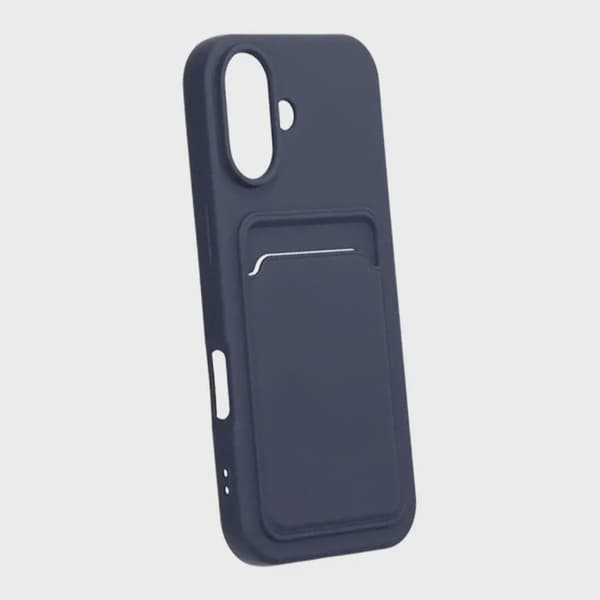 Mobilskal Silikon med Korthållare för iPhone 17 - Blå
