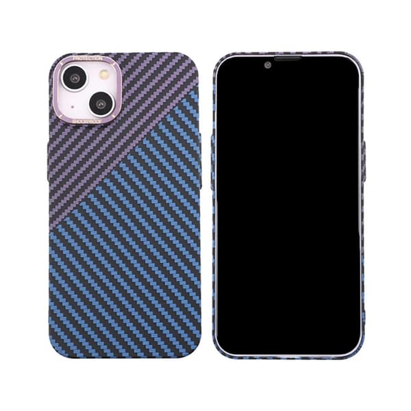 Kolfiber Skal iPhone 14 Plus - Lila & Blå