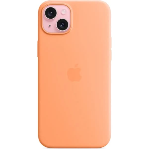 Apple iPhone 15 Plus silikonfodral med MagSafe Orange Sorbet