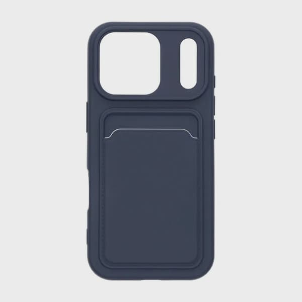 Mobilskal Silikon med Korthållare för iPhone 17 Pro - Blå
