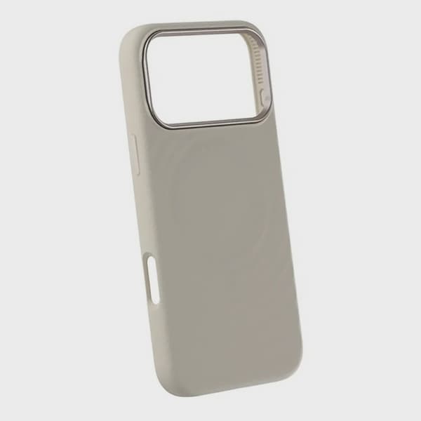 Beige Silikonskal med Magsafe för iPhone 17 Pro Max