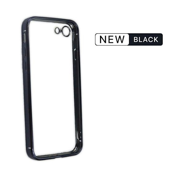 Apple iPhone 7/8 Luxury Classic Square Frame Protection Case Black With Soft Thin Transparent Camera Protector High Quality