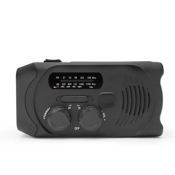 SiGN Vevradio med Solceller, Ficklampa och 2000mAh Powerbank