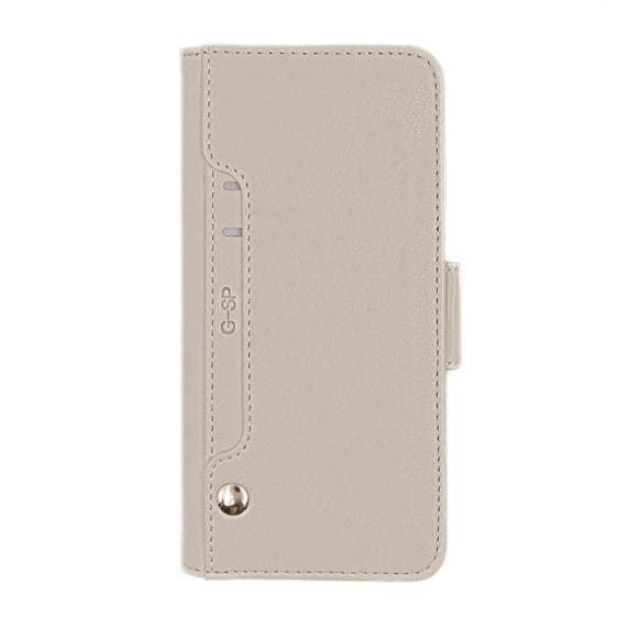 Flip Stand PU Leather Kickstand Card Case Grey For iPhone 7 Plus/8 Plus